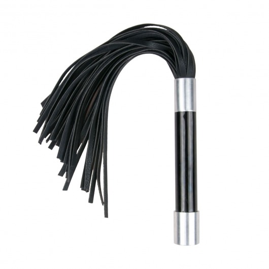 Черная плеть Easytoys Flogger With Metal Grip - 38 см. - Easy toys - купить с доставкой в Пушкино