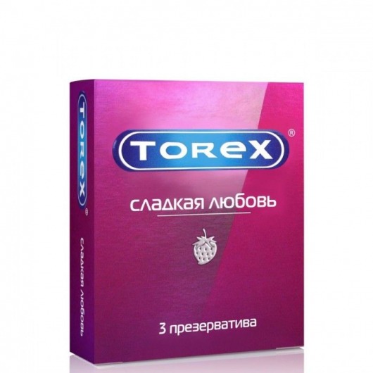 Презервативы Torex  Сладкая любовь  с ароматом клубники - 3 шт. - Torex - купить с доставкой в Пушкино