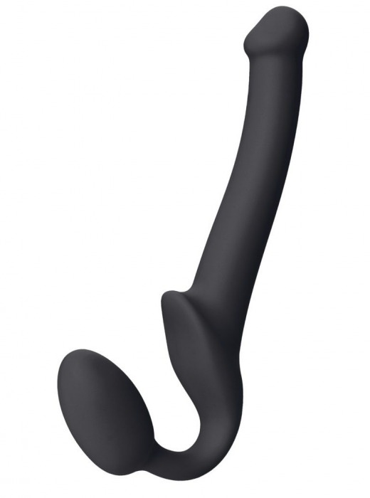 Черный безремневой страпон Silicone Bendable Strap-On S - Strap-on-me - купить с доставкой в Пушкино