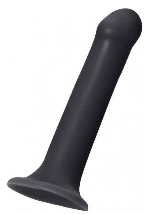 Черный фаллос на присоске Silicone Bendable Dildo L - 19 см. - Strap-on-me - купить с доставкой в Пушкино