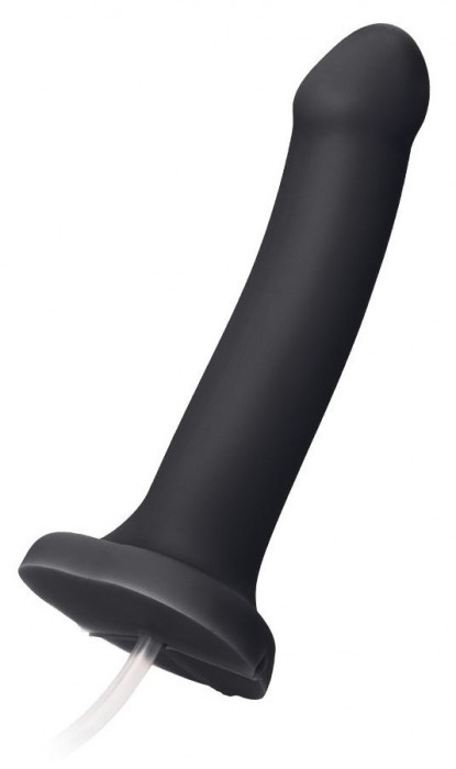 Черный фаллос с имитацией эякуляции Silicon Cum Dildo L - 19,6 см. - Strap-on-me - купить с доставкой в Пушкино