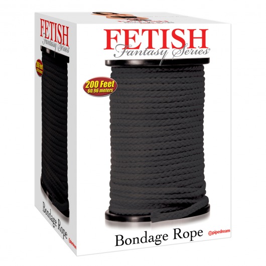 Черная веревка для связывания Bondage Rope - 60,9 м. - Pipedream - купить с доставкой в Пушкино