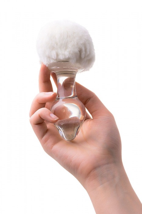 Стеклянная анальная втулка с хвостиком - 9,5 см. - Sexus - купить с доставкой в Пушкино