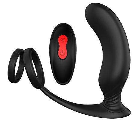 Черный массажер простаты REMOTE P-PLEASER - Dream Toys - в Пушкино купить с доставкой