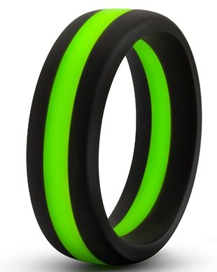 Черно-зеленое эрекционное кольцо Silicone Go Pro Cock Ring - Blush Novelties - в Пушкино купить с доставкой