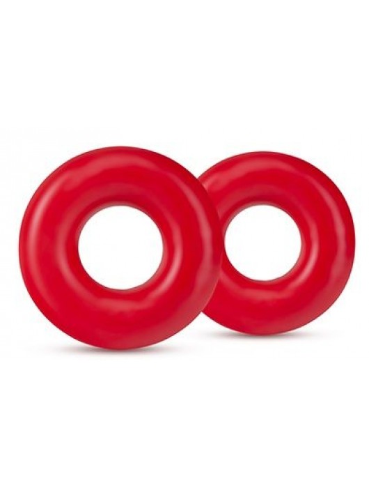 Набор из 2 красных эрекционных колец DONUT RINGS OVERSIZED - Blush Novelties - в Пушкино купить с доставкой