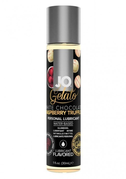 Лубрикант с ароматом трюфелей из белого шоколада и малины JO GELATO WHITE CHOCOLATE RASPBERRY TRUFFLE - 30 мл. - System JO - купить с доставкой в Пушкино