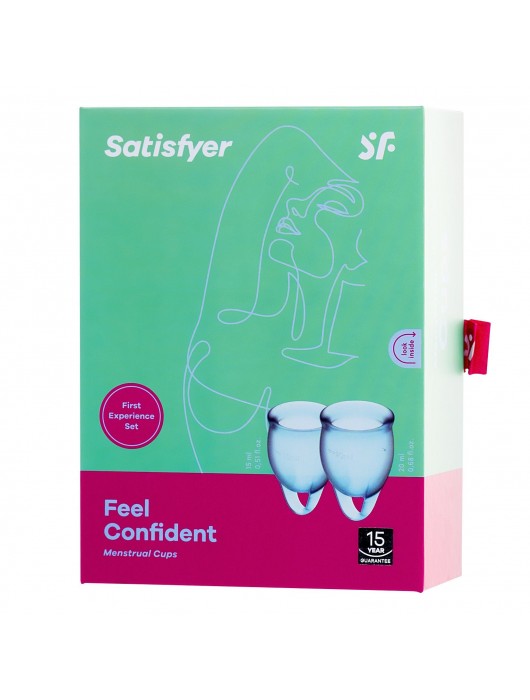 Набор голубых менструальных чаш Feel confident Menstrual Cup - Satisfyer - купить с доставкой в Пушкино
