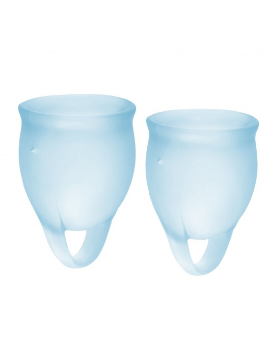 Набор голубых менструальных чаш Feel confident Menstrual Cup - Satisfyer - купить с доставкой в Пушкино