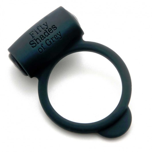 Темно-серое эрекционное кольцо Vibrating Love Ring с вибрацией - Fifty Shades of Grey - в Пушкино купить с доставкой