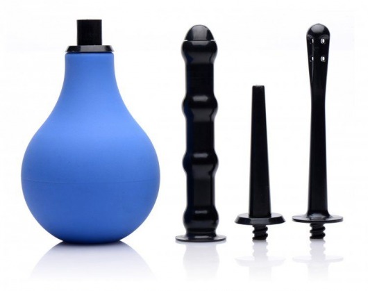 Анальный душ с 3 насадками Premium One-way Valve Anal Douche Set - XR Brands - купить с доставкой в Пушкино