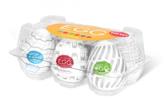 Набор из 6 мастурбаторов Tenga EGG Easy Beat с различным рельефом - Tenga - в Пушкино купить с доставкой