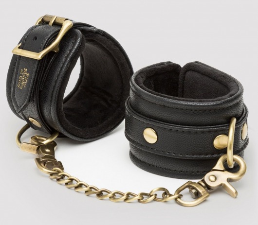 Черные наручники Bound to You Faux Leather Wrist Cuffs - Fifty Shades of Grey - купить с доставкой в Пушкино