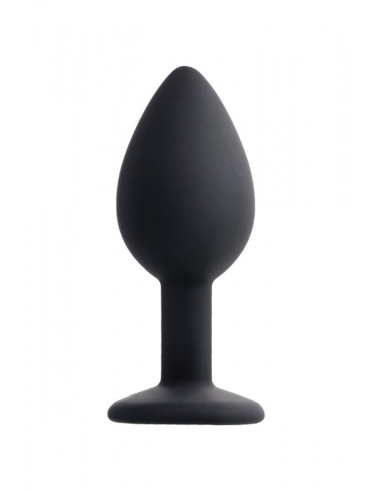 Черная анальная втулка с прозрачным стразом - 7,2 см. - POPO Pleasure - купить с доставкой в Пушкино