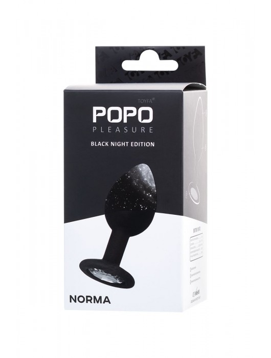 Черная анальная втулка с прозрачным стразом - 7,2 см. - POPO Pleasure - купить с доставкой в Пушкино