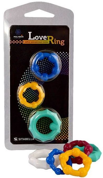 Набор из 3 цветных эрекционных колец Love Ring - Sitabella - в Пушкино купить с доставкой