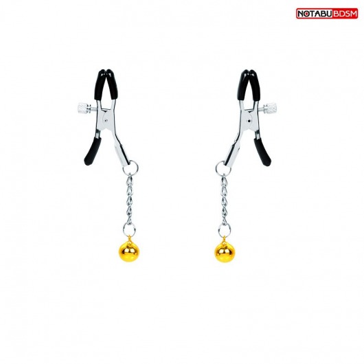 Оригинальные зажимы на соски с желтыми шариками - Notabu - купить с доставкой в Пушкино