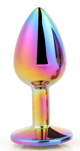 Голографическая анальная втулка с радужным кристаллом - 7,1 см. - Dream Toys - купить с доставкой в Пушкино