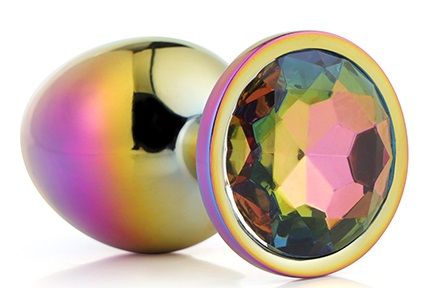 Голографическая анальная втулка с радужным кристаллом - 7,1 см. - Dream Toys - купить с доставкой в Пушкино