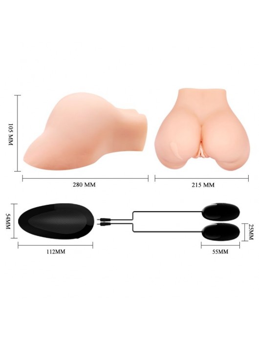 Телесная вибровагина Julie с 2 рабочими отверстиями - Baile - в Пушкино купить с доставкой