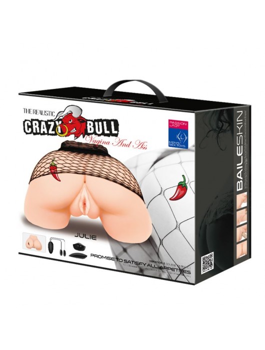 Телесная вибровагина Julie с 2 рабочими отверстиями - Baile - в Пушкино купить с доставкой