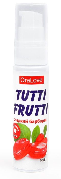 Гель-смазка Tutti-frutti со вкусом барбариса - 30 гр. - Биоритм - купить с доставкой в Пушкино