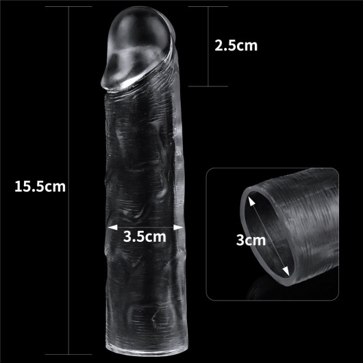 Прозрачная насадка-удлинитель Flawless Clear Penis Sleeve Add 1 - 15,5 см. - Lovetoy - в Пушкино купить с доставкой