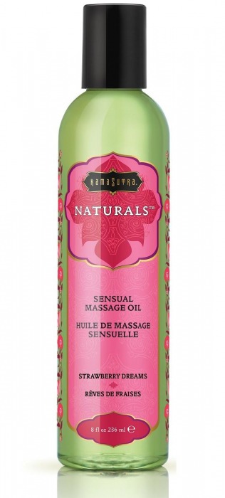 Массажное масло Naturals Strawberry Dreams с ароматом клубники - 236 мл. - Kama Sutra - купить с доставкой в Пушкино