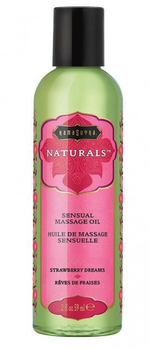 Массажное масло Naturals Strawberry Dreams с ароматом клубники - 59 мл. - Kama Sutra - купить с доставкой в Пушкино