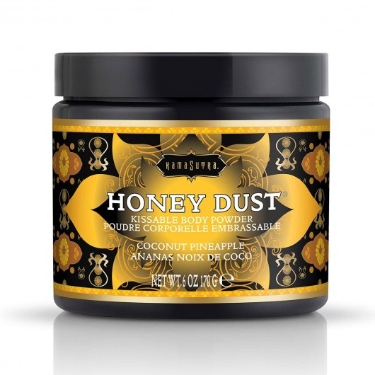 Пудра для тела Honey Dust Body Powder с ароматом кокоса и ананаса - 170 гр. - Kama Sutra - купить с доставкой в Пушкино
