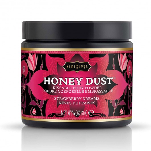 Пудра для тела Honey Dust Body Powder с ароматом клубники - 170 гр. - Kama Sutra - купить с доставкой в Пушкино