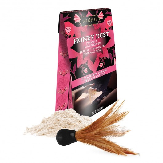Пудра для тела Honey Dust Body Powder с ароматом клубники - 28 гр. - Kama Sutra - купить с доставкой в Пушкино