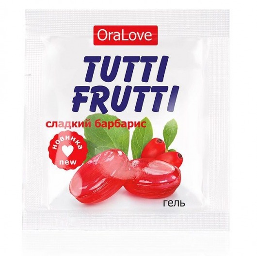 Гель-смазка Tutti-frutti со вкусом барбариса - 4 гр. - Биоритм - купить с доставкой в Пушкино