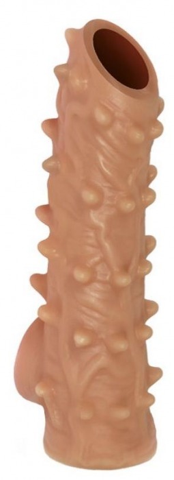 Телесная насадка с шипами и открытой головкой Nude Sleeve S - 10 см. - KOKOS - в Пушкино купить с доставкой
