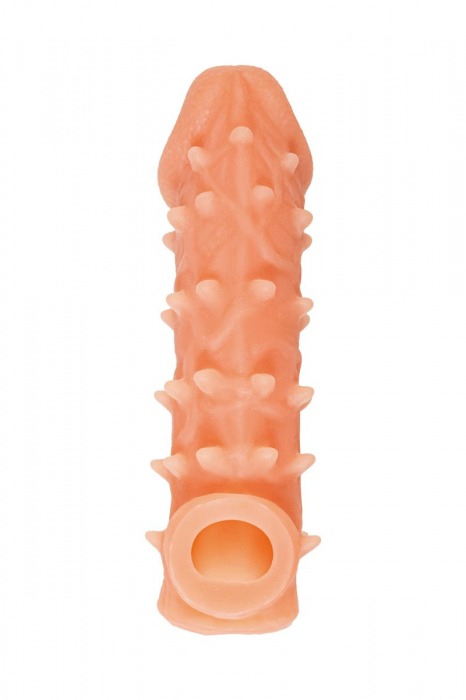 Телесная закрытая насадка с пупырышками Cock Sleeve Size M - 15,6 см. - KOKOS - в Пушкино купить с доставкой