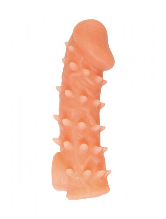 Телесная закрытая насадка с пупырышками Cock Sleeve Size L - 17,6 см. - KOKOS - в Пушкино купить с доставкой