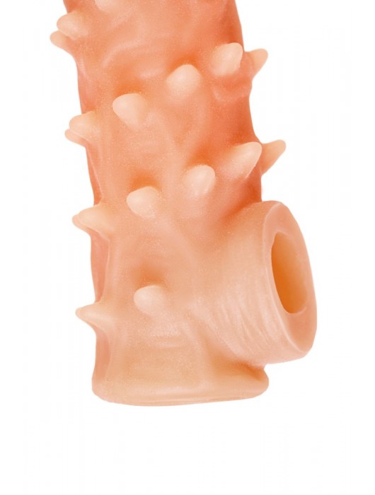 Телесная закрытая насадка с пупырышками Cock Sleeve Size L - 17,6 см. - KOKOS - в Пушкино купить с доставкой