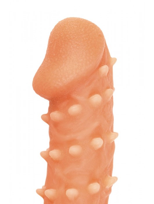 Телесная закрытая насадка с пупырышками Cock Sleeve Size L - 17,6 см. - KOKOS - в Пушкино купить с доставкой