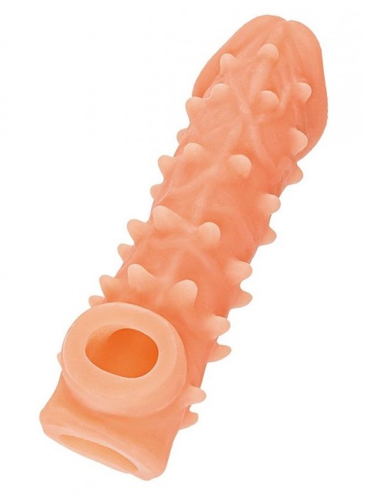 Телесная закрытая насадка с пупырышками Cock Sleeve Size L - 17,6 см. - KOKOS - в Пушкино купить с доставкой