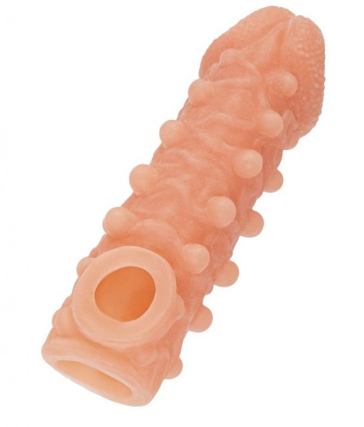 Телесная закрытая насадка с шариками Cock Sleeve Size S - 13,8 см. - KOKOS - в Пушкино купить с доставкой