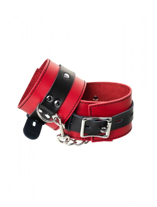 Красно-черные оковы на ноги из кожи - ToyFa - купить с доставкой в Пушкино
