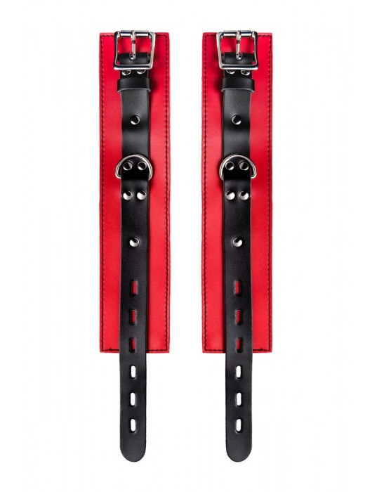 Красно-черные оковы на ноги из кожи - ToyFa - купить с доставкой в Пушкино