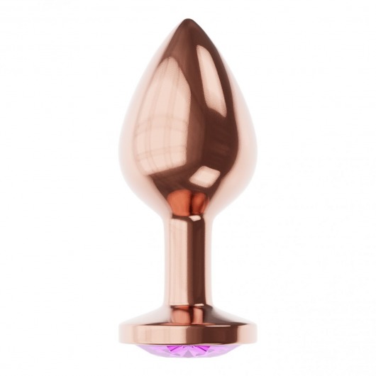 Пробка цвета розового золота с фиолетовым кристаллом Diamond Amethyst Shine S - 7,2 см. - Lola Games - купить с доставкой в Пушкино