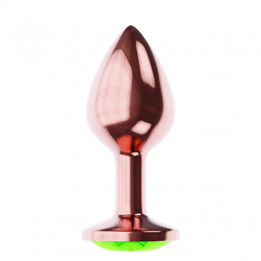 Пробка цвета розового золота с лаймовым кристаллом Diamond Emerald Shine S - 7,2 см. - Lola Games - купить с доставкой в Пушкино
