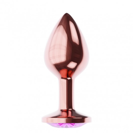 Пробка цвета розового золота с лиловым кристаллом Diamond Quartz Shine L - 8,3 см. - Lola Games - купить с доставкой в Пушкино