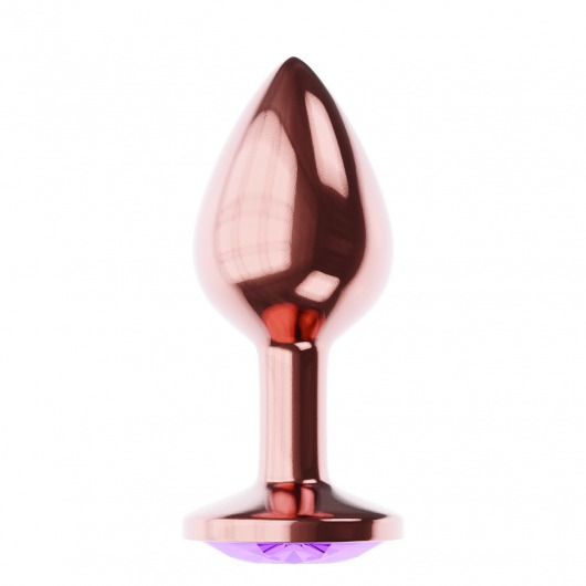 Пробка цвета розового золота с фиолетовым кристаллом Diamond Amethyst Shine L - 8,3 см. - Lola Games - купить с доставкой в Пушкино