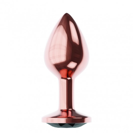 Пробка цвета розового золота с черным кристаллом Diamond Jet Shine L - 8,3 см. - Lola Games - купить с доставкой в Пушкино
