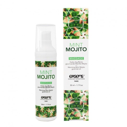 Разогревающее массажное масло с ароматом мохито Gourmet Mint Mojito - 50 мл. - Exsens - купить с доставкой в Пушкино