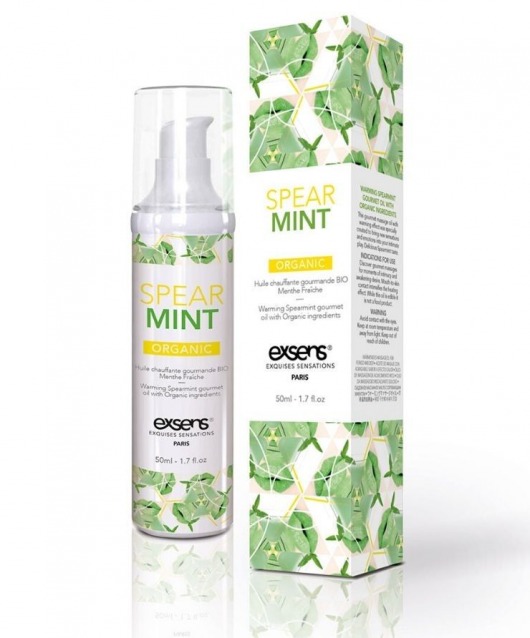 Разогревающее массажное масло Gourmet Spearmint Organic с органическими ингредиентами - 50 мл. - Exsens - купить с доставкой в Пушкино