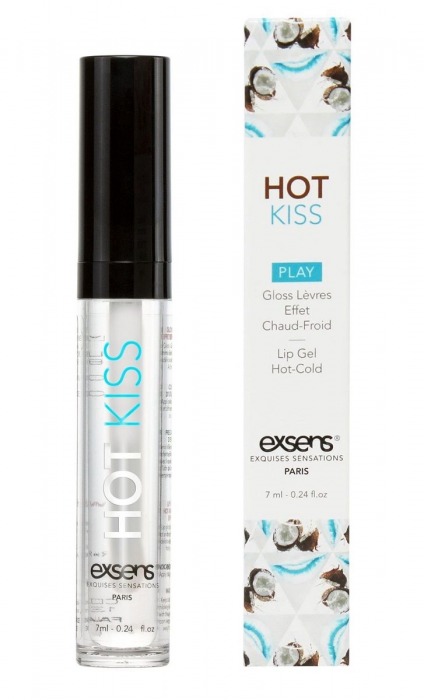 Блеск для губ Hot Kiss Coconut с ароматом кокоса - 7 мл. - Exsens - купить с доставкой в Пушкино